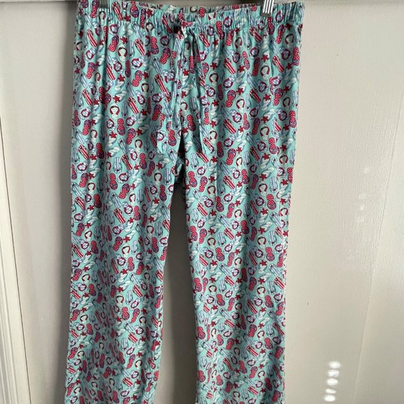 Vinyard Vines Beach Pajama Lounge Pants Size XS Blue Red Holiday Flip Flops PJ - Picture 11 of 16